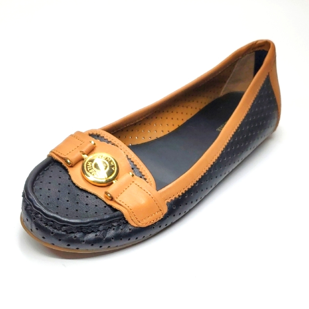 Tommy Hilfiger Black Tan Loafers